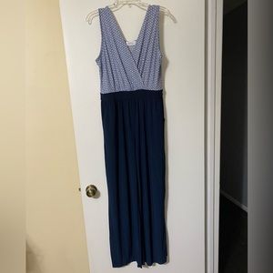 Stitch Fix Kaileigh Navy Blue and White Jumpsuit Large